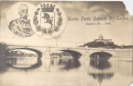 24240 " NUOVO PONTE UMBERTO I - TORINO-MAGGIO 26-1907 " -VERA FOTO-CART. POST. SPED. 1907 - Ponti