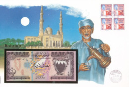 Bahrein 1973 (1996) 1/2D Felbélyegzett Borítékban, Bélyegzéssel T:UNC  Bahrain 1973 (1996) 1/2 Dinar In Envelope With St - Zonder Classificatie