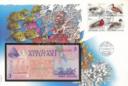 Cook-szigetek / Aitutaki 1992. 3$ Borítékban, Alkalmi Bélyegzésekkel T:UNC Cook Islands / Aitutaki 1992. 3 Dollars In En - Sin Clasificación