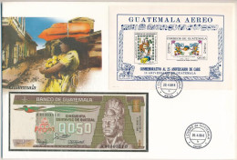 Guatemala 1988. 50c Felbélyegzett Borítékban, Bélyegzéssel T:UNC Guatemala 1988. 50 Centavos In Envelope With Stamp And  - Sin Clasificación