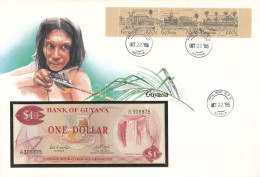 Guyana 1983. 1$ Felbélyegzett Borítékban, Bélyegzéssel T:UNC  Guyana 1983. 1 Dollar In Envelope With Stamp And Cancellat - Ohne Zuordnung