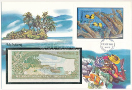Maldív-szigetek 1983. 2R Felbélyegzett Borítékban, Bélyegzéssel T:I  Maldives 1983. 2 Rufiyaa In Envelope With Stamp And - Unclassified