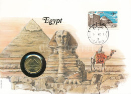 Egyiptom 1984. 5p Felbélyegzett Borítékban, Bélyegzéssel, Német Nyelvű Leírással T:UNC  Egypt 1984. 5 Piastres In Envelo - Unclassified