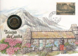 Nagy-Britannia / Tristan Da Cunha 1989. 20p Felbélyegzett Borítékban, Bélyegzéssel, Német Nyelvű Leírással T:UNC Patina  - Zonder Classificatie