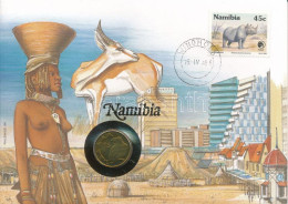 Namíbia 1993. 1D Felbélyegzett Borítékban, Bélyegzéssel, Német Nyelvű Leírással T:UNC Namibia 1993. 1 Dollar In Envelope - Unclassified