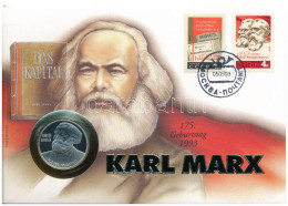 Szovjetunió 1983. 1R "Karl Marx" érmés Borítékban, Bélyegzéses Bélyeggel, Német Nyelvű Leírással T:PP Soviet Union 1983. - Zonder Classificatie