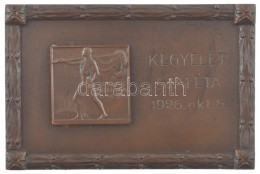 1926. "Magyar Athletikai Szövetség - Kegyelet Staféta 1926. Okt. 6." Bronz Emlékplakett (97x64mm) T:XF - Non Classés