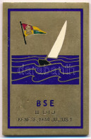 1934. "BSE (Budapest Sportegyesület) III. Díj Kense, 1934. Július 1." Egyoldalas, Részben Zománcozott Bronz Vitorlás Díj - Sin Clasificación