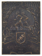 1938. "PSE (Postás Sport Egyesület)" Bronz Díjplakett Gravírozással (43x57mm) T:AU Patina - Non Classificati