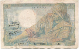 Franciaország 1942. 20Fr T:F Kis Szakadás, Folt, Tűly. France 1942. 20 Francs C:F Small Tear, Spot, Pinholes Krause P#10 - Sin Clasificación