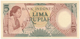 Indonézia 1958. 5R T:AU Indonesia 1958. 5 Rupiah C:AU  Krause P#55 - Sin Clasificación