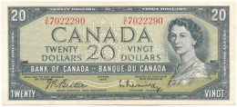 Kanada 1954. 20D átalakított Haj. Szign: Beattie-Rasminsky T:F Szép Papír Canada 1954. 20 Dollars, Modified Hair Style.  - Ohne Zuordnung