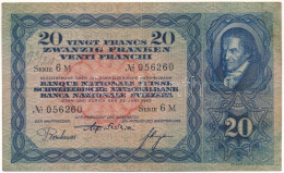 Svájc 1933. 20Fr T:F Folt Switzerland 1933. 20 Francs C:F Spot Krause P#39d.15 - Non Classés