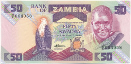 Zambia 1986-1988. 50K "37F 064058" T:AU Hullámos Papír  Zambia 1986-1988. 50 Kwacha "37F 064058" C:AU Wavy Paper  Krause - Non Classés