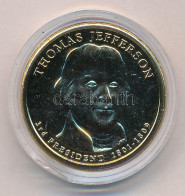 Amerikai Egyesült Államok 2007P 1$ Aranyozott Cu-Ni-Zn "Elnöki Dollárok - Thomas Jefferson" Kapszulában T:UNC USA 2007P  - Zonder Classificatie