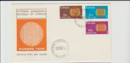 1970 N. 1 BUSTA EUROPA CEPT PREMIERJOUR D'E MISSION FIRST DAY COVER ERSTTAGSBRIEF 1°GIORNO EMIS. CYPRUS - 1970