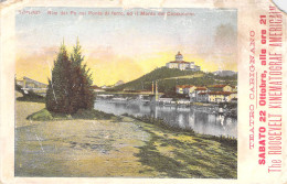 24242 " TORINO-RIVA DEL PO COL PONTE DI FERRO ED IL MONTE DEI CAPPUCCINI " PUBBLICITA' -VERA FOTO-CART. POST. SPED. 1929 - Viste Panoramiche, Panorama