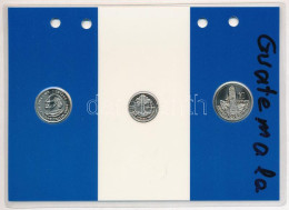 Guatemala 1994. 1c-10c Aranyozva (3xklf) Díszlapon T:AU Guatemala 1994. 1 Cent - 10 Cents Gilt (3xdiff), On Decorative C - Unclassified