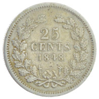 Hollandia 1848. 25c Ag "II. Vilmos" (3,49g) T:XF  Netherlands 1848. 25 Cents Ag "William II" (3,49g) C:XF Krause KM#76 - Zonder Classificatie