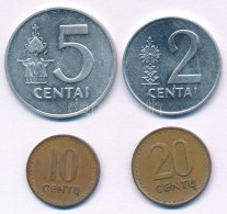 Litvánia 1991. 2c + 5c + 10c + 20c T:AU Lithuania 1991. 2 Centai + 5 Centai + 10 Centu + 20 Centu C:AU - Non Classés
