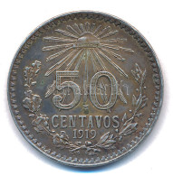 Mexikó 1919M 50c Ag T:XF Patina Mexico 1919M 50 Centavos Ag C:XF Patina Krause KM#447 - Non Classés