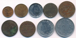 9db Vegyes Fémpénz, Közte Főleg Törökország, Muskat és Oman T:XF-VF 9pcs Of Mixed Coins, With Mostly Turkey, Muscat And  - Unclassified