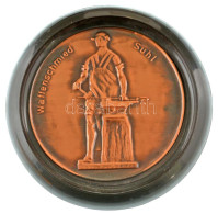 NDK DN "Waffenschmied - Suhl" Bronz Lemezplakett, Műanyag Keretben (~77mm) T:AU GDR ND "Waffenschmied - Suhl" Bronze She - Unclassified