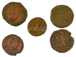 Római Birodalom / Egyiptom ~I-II. Század 4db-os Bronz érmetétel + 1db Sisciai Valens Follis T:VF,F Roman Empire / Egypt  - Sin Clasificación