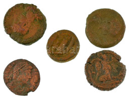 Római Birodalom / Egyiptom ~I-II. Század 4db-os Bronz érmetétel + 1db Sisciai Valens Follis T:VF,F Roman Empire / Egypt  - Unclassified