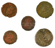 Római Birodalom / Egyiptom ~I-II. Század 5db-os Bronz érmetétel, Közte 1db (utólag?) Ezüstözött érme T:VF,F Roman Empire - Sin Clasificación