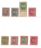 INDIA - NABHA QUEEN VICTORIA - EDWARD VII OFFICIALS SG O2,O25,O26,O27,O30,O32,O34,O36 UNMOUNTED/MOUNTED MINT Cat £23+ - Nabha