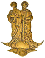 DN Péter- és Pál Apostolt ábrázoló Bronz Jelvény (~47x37mm) T:XF Ferde Lemez és Tű - Zonder Classificatie