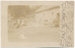 T2/T3 1914 Barza, Berza, Barsa; Paraszti Udvar / Farmyard. Photo (Rb) - Non Classés