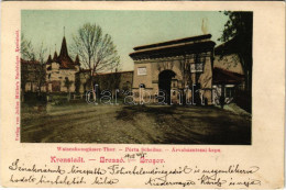 T2/T3 1902 Brassó, Kronstadt, Brasov; Árvaház Utcai Kapu. Julius Müller / Porta Scheilor / Waisenhausgässerthor / Gate ( - Non Classés