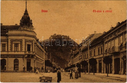 T2/T3 1908 Déva, Fő Utca, Vár, Hirsch Testvérek és Mallász üzlete, Gyógyszertár. Kroll Gyula Kiadása / Street, Castle, S - Non Classificati