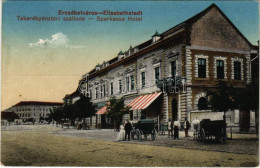 T2/T3 1917 Erzsébetváros, Dumbraveni; Takarékpénztári Szálloda. Loydl Testvérek Kiadása / Sparkassa Hotel / Savings Bank - Non Classés