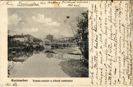 * T3/T4 1913 Karánsebes, Caransebes; Temes Részlet A Közúti Vashíddal / Timis Riverside, Iron Bridge (Rb) - Non Classés