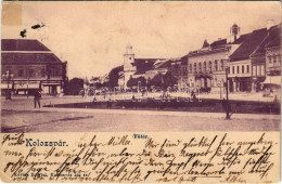 T3 1900 Kolozsvár, Cluj; Fő Tér, Tamási Tamás és Fia, Szele Márton üzlete. Kováts P. Fiai Kiadása / Main Square, Shops ( - Unclassified