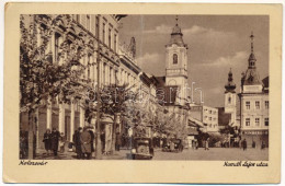 * T3 1941 Kolozsvár, Cluj; Kossuth Lajos Utca, Evangélikus Templom, Automobilok, Nimberger üzlete / Street View, Luthera - Unclassified