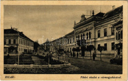 T2/T3 1941 Zilah, Zalau; Fő Tér, Vármegyeháza, Gyógyszertár, Automobil. Kaszab L. Kiadása / Main Square, County Hall, Ph - Zonder Classificatie