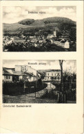 ** T2/T3 Dobsina, Dobschau; Látkép, Kossuth Sétány. Fischer Hermann Kiadása / General View, Street View, Promenade (EK) - Unclassified