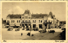 T2 1939 Léva, Levice; Városi Szálloda, Autóbusz, Automobilok, üzletek / Hotel, Automobiles, Autobus, Shops - Ohne Zuordnung