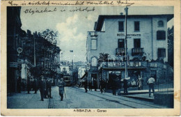 T2/T3 Abbazia, Opatija; Corso, Hotel Ristorante Kosler, Mobiloil / Street, Tram, Hotel And Restaurant, Gas Station (EK) - Unclassified