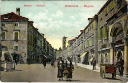 ** T3/T4 Dubrovnik, Ragusa; Stradon, Teka Drobac, Giuseppe Pini / Utca és üzletek. Divald Károly 1897-1908. / Street, Sh - Sin Clasificación