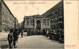 T2/T3 1915 Fiume, Rijeka; Pesceria E Mercatti / Fischmarkt Und Markthalle / Halpiac és Vásárcsarnok, árusok / Fish Marke - Unclassified