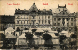 T2/T3 1910 Újvidék, Novi Sad; Ferenc József Tér, Kioszk, Mayer Nagy Szálloda, Sörcsarnok, Récsei Gusztáv üzlete, Piac. V - Non Classés