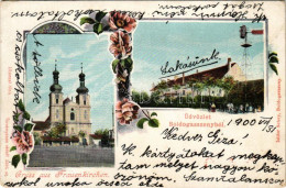 * T2/T3 1900 Boldogasszony, Fertőboldogasszony, Frauenkirchen; Szélmalom, Templom / Kirche, Windmühle / Church, Windmill - Unclassified