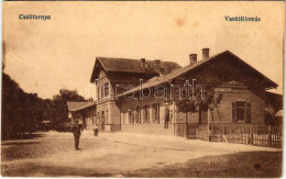 T2/T3 1918 Csáktornya, Cakovec; Vasútállomás. Vasúti Levelezőlapárusítás 202. / Railway Station (EK) - Unclassified