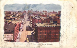 T3/T4 1908 Denver (Colorado), Seventeenth Street And Business Section, Trams, Emb. (wet Damage) - Non Classés