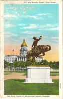 ** T3/T4 Denver (Colorado), The Broncho Buster, Civic Center, And State Capitol In Background (wet Damage) - Sin Clasificación